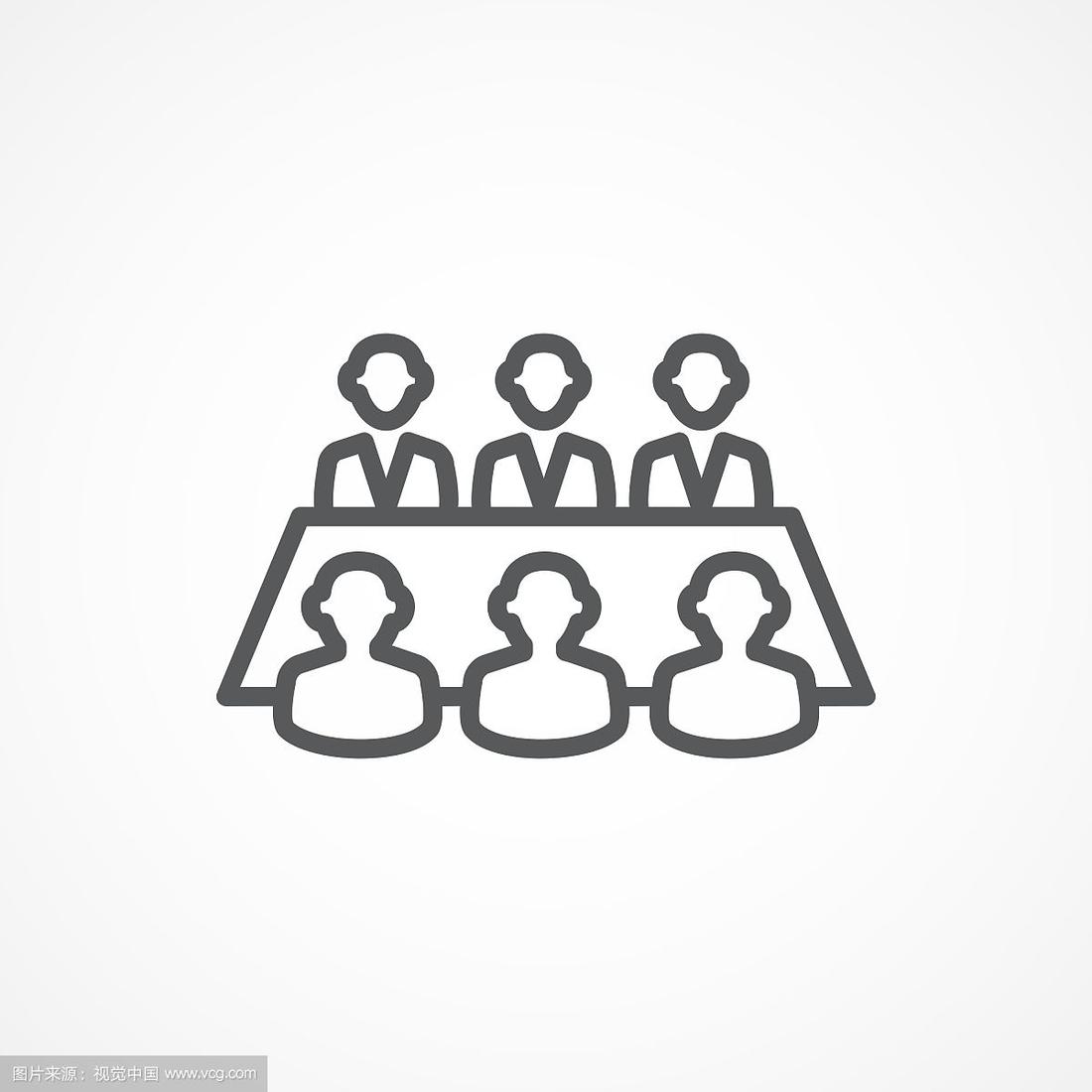 商務會議圖標矢量線藝術(shù)商務咨詢標志